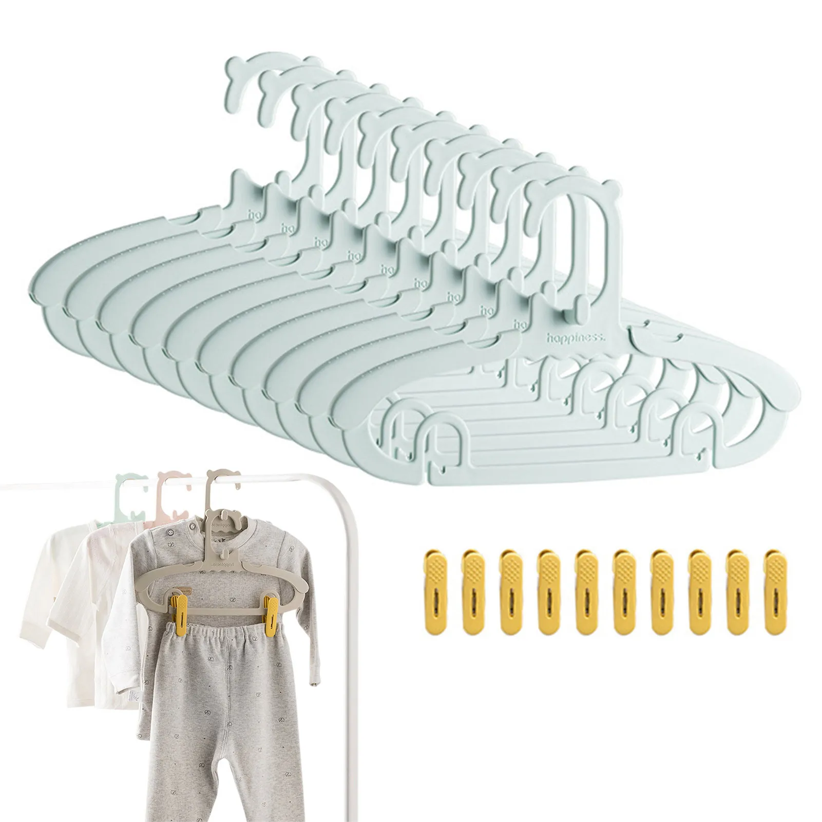 Baby Clothing Hanging Rack - Adjustable Kids Clothes Hanger Racks Portable